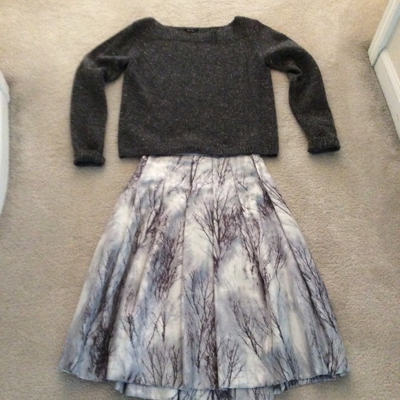 Stylish gray wool/mohair/angora scoop neck sweater - Picture 3 of 9